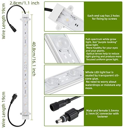 Litever Grow LED Light Strip Kits for Plants, 36W with Timer, Full Spectrum White Grow Lights, Easy Installation. Good for Indoor Plants Grow Shelf, Greenhouse, Grow Cabinets - Image 6
