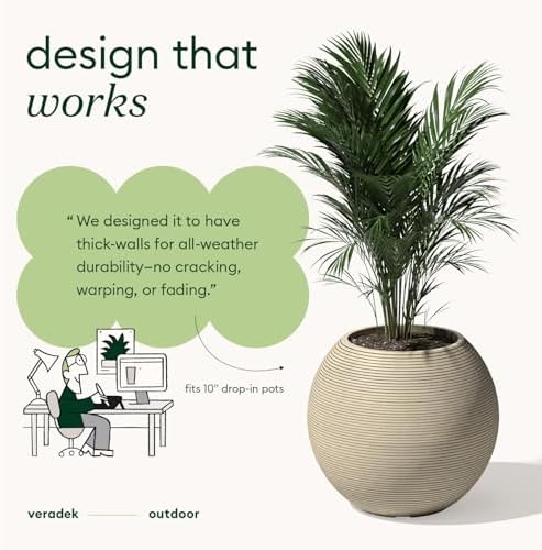 Veradek Strata Series Sphere Planter - Round Outdoor Planter - Image 3