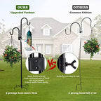 Shephard Hooks Outdoor 76 Inches for Lanterns Double Hooks Heavy Duty Shepherd Stand Plant Hanger Yard Hooks for Solar Lights,Bird Feeder Wedding Adjustable Height&Hooks Powder Coated - Image 5