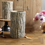 Faux Stakes Planter Sculpture Concrete Planter Tree Root Stump Flower Pot Driftwood Log Post Planter - Indoor Outdoor Cactus Succulent Snake Bamboo Plant Decorative Garden Windowsill - Image 6