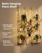 Bamworld Hanging Shelves 8Tiers with Light Plant Hanger Indoor Window - Image 6