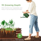 Best Choice Products 4x2x1ft Outdoor Metal Raised Garden Bed Outdoor, Oval Deep Root Planter Box for Vegetables, Flowers, & Herbs, 51 Gallon Capacity, Rubber Edge Guard, 100% Non-Toxic - Wood Grain - Image 4