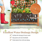 S AFSTAR Planter with Trellis Set of 2, 35.5x17.5x72.5 inch Wood Planter Box with Lattice Trellis & Hanging Roof, Removable Base, Plant Box for Climbing Plant Flower Rose Grape Cucumber - Image 5