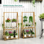 Hanging Plant Shelf Indoor Outdoor Bamboo Wood Plant Flower Stands - Image 4