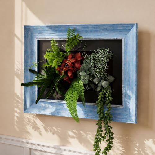 FRESH SPEED Self-Watering Wall Planters with 8-Hole Grow Sponges Blue Frame by FRESHSPEED