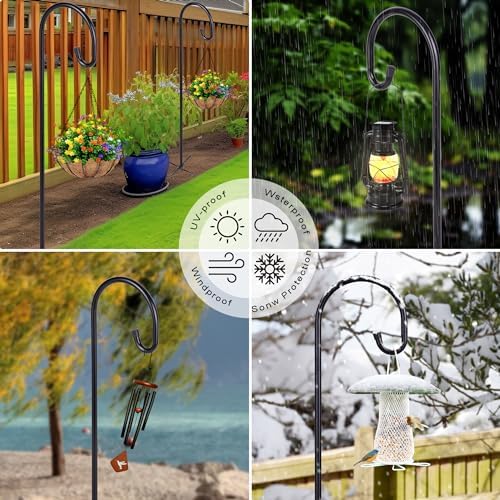Ottsuls Shepherd-Hooks Adjustable for Bird-Feeder Lantern Plant-Hook Garden-Stake - Plant Stand Hanger for Outdoor Flower Basket, Bird Feeder Hanger Weddings Décor - Image 3