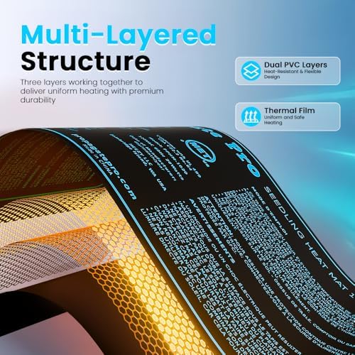 Seedling Heating Mat | Fits (1) Standard 1020 Tray | Germination Grow Heat Pad for Seed & Starter Plants Soil Warmer for Indoor Home Gardening (10x20 Double + Heating Thermostat) - Image 3