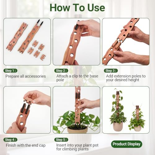 Wooden Extendable Plant Trellis for Potted Plants Indoor, 4 Sets - Image 4