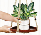Macrame Plant Hanger Set (Large Macrame Plant Hanger + 2 Pack Hanging Plant Shelf) - Image 7