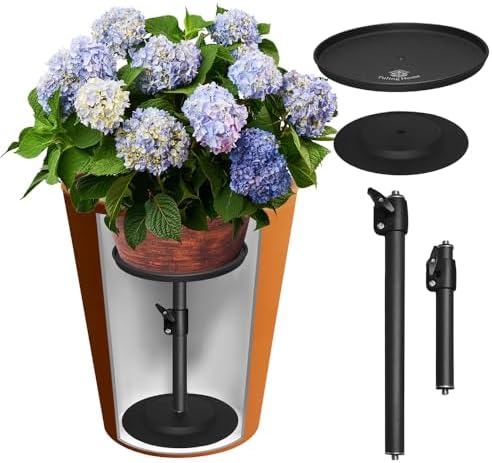 Adjustable Pure Iron Planter Inserts, 7-25” Plant Risers for Inside Pots, Planter Fillers for Large Pots, Indoor & Outdoor Insert with 8-10” Top & 6-10” Base (10 wide top. 10wide base) by Unknown