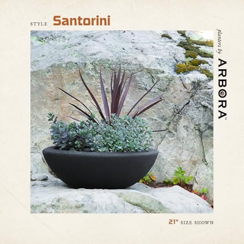 ARBORA 21" & 26" Santorini Bowl Planters - Polyresin Large Outdoor Pots - Image 4