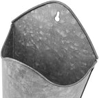 KEILEOHO 4 PCS Galvanized Metal Wall Planter, 11.8 Inch Galvanized Metal Hanging Baskets, Metal Wall Vases for Flowers with Screws, Farmhouse Decor Hanging Planter for Home Wall Decor, Silver - Image 3