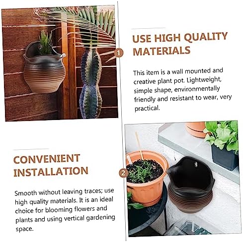 Kisangel Wall-Mounted Ceramic Succulents Flower Pot for Indoor and Outdoor Use Multi-Purpose Hanging Planter Drainage Decorative Hanging Flowerpot for Balcony and Garden - Image 6