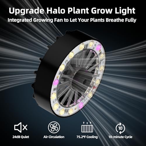 Height Adjustable Grow Light for Indoor Potted Plants, Full Spectrum Plant Light with Fan, Metal Pole Stake Growing Lamp, CRI 90+, 2/4/8/12H Timer, Ideal for Tall Plants & Succulents 1 Pack - Image 3