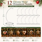 Metal Christmas Ornament Display Stand Set of 12, Smooth Silver Chrome 7 Inch Ornament Holders for Hanging Keepsake Ornaments, DIY Crafts, Tabletop Displays, Holiday Decor, Gift Shops & Party Favors - Image 3