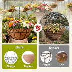 Halatool 4 Pack 12 Inch Hanging Baskets with Coco Liners for Plants - Image 6