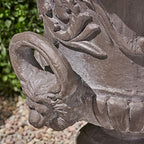 Great Deal Furniture Noble House Adonis Outdoor Roman Chalice Garden Urn Planter in Antique Gray - Image 5