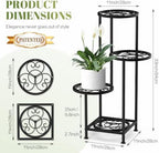 4 Tier Plant Stand Indoor Outdoor, Metal Shelf Holder Corner Black - Image 2