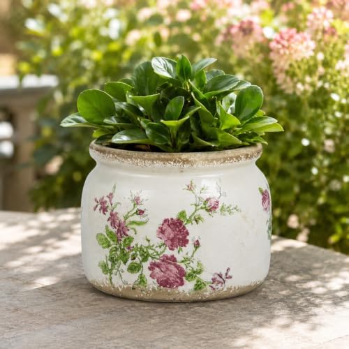 Dosayes Large Flower Pot, 7.28" Vintage Ceramic Pot of Indoor Plant - Image 6