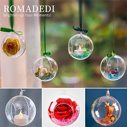 100 Pcs Tealight Holders Globes Fillable Acrylic: Bulk Hanging Tea Light Ball Bulb 3.15'' Ornaments Fillable for Party Wedding Centerpiece Christmas Home Decorations DIY - Image 2