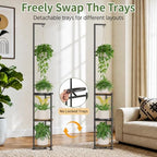 LASZOLA Hanging Plant Stand Shelf Indoor Tall, Corner 3 Tier Black 71 In - Image 5