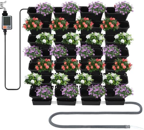 56 Pockets Living Wall Planter, Self Watering Wall Planter, Wall Mounted Planters, for Indoor Outdoor Balcony, Grow Herbs Vegetables Flowers by Unknown