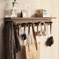 Entrance Coat Rack ，Coat Hooks, Wall-Mounted Wooden Hook Rack, Wall-Mounted Shelves are Very Suitable (Walnut Color Finish—A-2) by CreatedOn2005