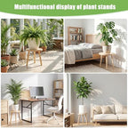 3-Pack Plant Stand Indoor, Single Wood Plant Stand for 6-12 Inch Pots, Modern Plant Stool for Large Plants, Wooden Plant Table Tall Plant Holder for Living Room Balcony Office (Light Brown) - Image 4