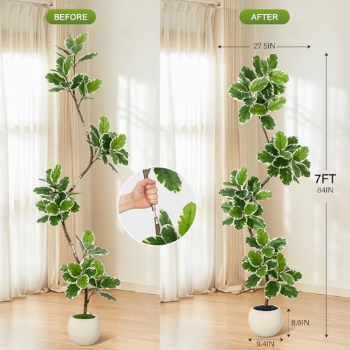 GarveeHome Fiddle Leaf Fig Tree Artificial Indoor with Sphere Planter - Image 5