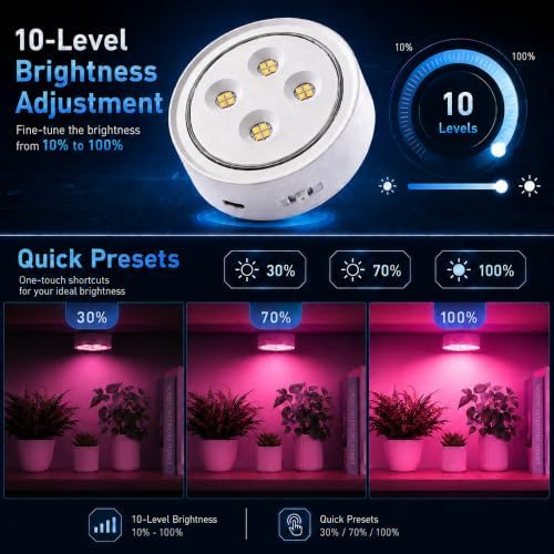 3 Pack Rechargeable Grow Light for Indoor Plants, Magnetic Plant Lights - Image 5