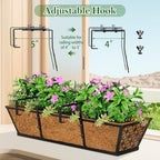 SPECILITE 24" Adjustable Metal Window Railing Planters Boxes, 2 Pack - Image 4