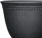 18-inch Black Regeneration of Resin Flowerpot with Drainage Holes is Simple and Modern for Indoor and Outdoor use. - Image 3