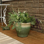Sunnydaze Studio 14.5" Round Ceramic Planter, Seafoam - Image 6