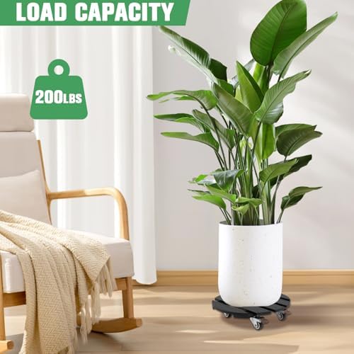 Plant Caddy with Wheels Heavy Duty, 12 Inch WPC Rolling Plant Stand - Image 2