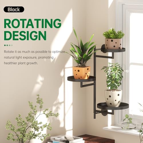 Window Plant Shelf, Wall Mounted Rotating Plant Holder Indoor - Image 2