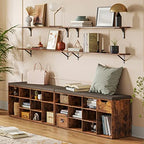 DINZI LVJ Long Wall Shelves, 39.4Inch Wooden Wall Mounted Shelves, Set of 4 - Image 2
