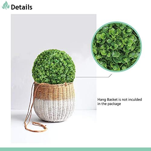 SunnyRoyal Topiary Ball Artificial Outdoor Boxwood Balls Topiary Lifelike Plants, Round Topiary for Indoor/Outdoor Decore, Lechguguilla 15 Inch, 6 Pieces - Image 4