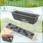 4 Pcs 24 Inch Plastic Window Boxes Planters, Gray - Image 2