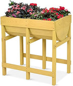 GIANTEX Raised Garden Bed, Elevated Wood Planter Box Stand, Planter Garden Grow Box Kit W/Legs for Vegetable Flower Herb, Outdoor Planter Box W/Shelf for Garden Patio Backyard Natural by Giantex