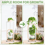 KMOTASUO Metal Plant Stand Tall for Indoor Outdoor Corner, 2 Tier White - Image 5