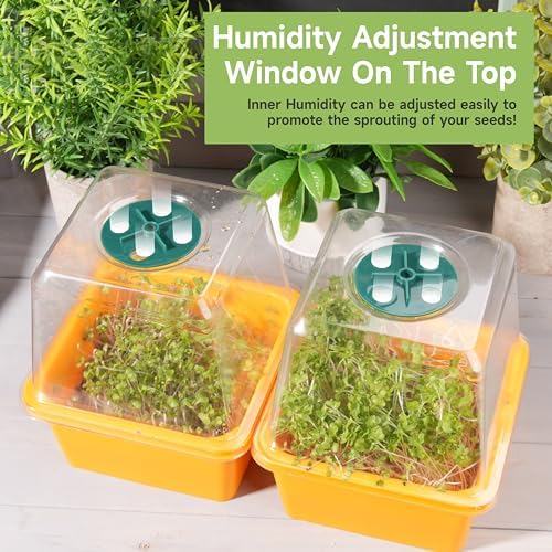 Microgreen Growing Trays, 5" x 5" Sprouting Tray with Humidity Dome, 1.2 mm Small Mesh Holes, BPA Free, Sprouter Kit for Growing Mirco Seeds, Like Broccoli, Alfalfa, Radish, Clover - 6 Pack | Colorful - Image 5