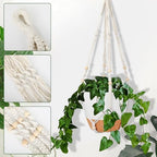 GARDIFE 10 Inch Hanging Planters with Macrame Plant Hanger for Indoor and Outdoor Plants, 2 Pack Large Self Watering Hanging Plant Pot with Basket Flower Pot with Drainage Hole, White - Image 4