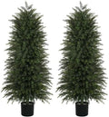6 ft Artificial Topiary Cedar Trees Set of 2 for Outdoor by MavissDiary