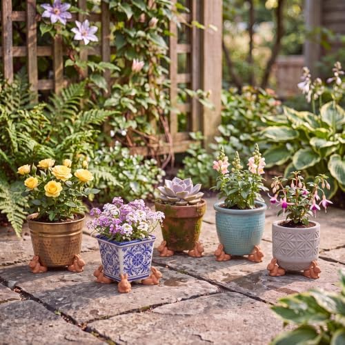LemonRoad 12 Set Rabbit Pot Feet for Outdoor Planters, Terra Cotta Cement - Image 3