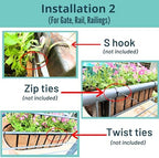 LaLaGreen Large Wall Planter (36 in, 8 Pack) Black Coco Liner Window Box - Image 4