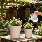 6 Inch Resin Plant Pots with Drainage Hole cone Decorative Flower Planter - Image 3