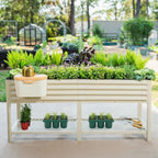 Vego garden Elevated Raised Garden Bed, 2' x 6' Outdoor Planters Boxes with Legs & Storage Rack for Patio, 1000 Lbs Weight Capacity, Raised Beds for Gardening Herbs Vegetables, Pearl White - Image 7