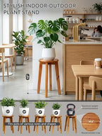 Demigo 15 in Tall Plant Stand, Acacia Plant Shelf for Indoor & Outdoor Use - Image 2