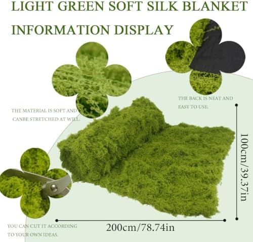 Fake Moss Rug 39" x 79" Artificial Moss Table Runner Grass Mat Green - Image 3