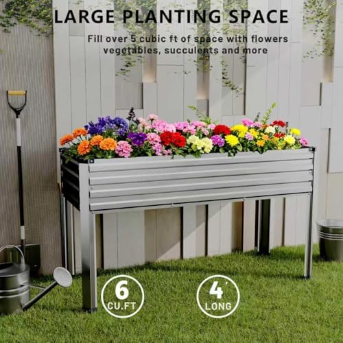 Vengarus 2PCS 48×18×30in Galvanized Raised Garden Bed Outdoor with Legs Set - Image 5